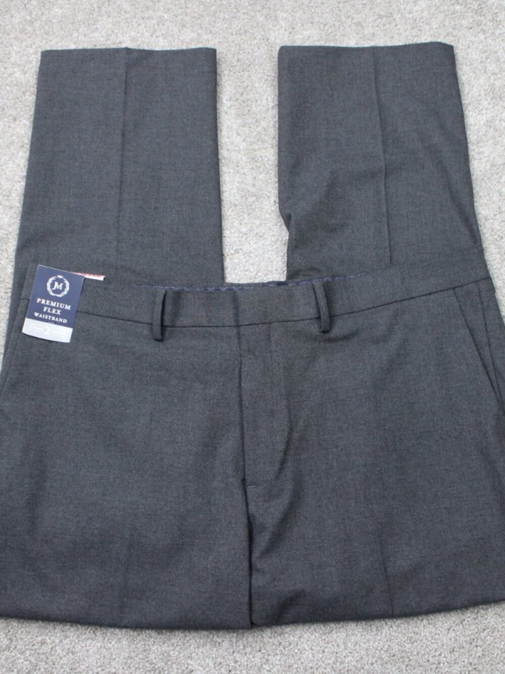 JM Haggar Premium Dress Pants‎ NWT Mens 40x30 Gray Straight Fit Flannel Tropical